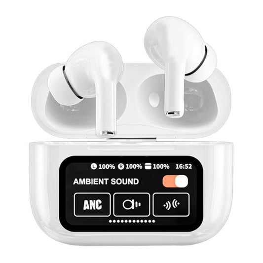 A9 Pro Smart Colorful Touch Screen ANC + ENC Noise Reduction Wireless Bluetooth Earphone(White) - TWS Earphone by buy2fix | Online Shopping UK | buy2fix