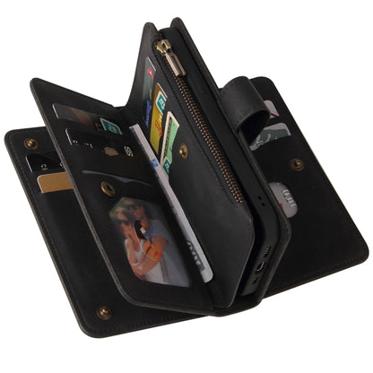 For Samsung Galaxy S25+ / S24+ 5G Skin Feel Multi Card Slots Zipper Wallet Leather Phone Case(Black) by buy2fix