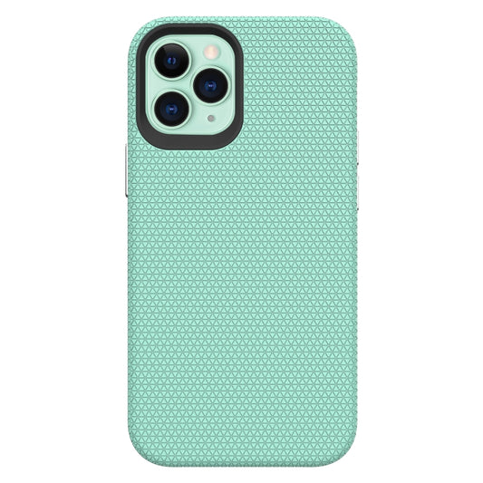 For iPhone 12 mini Triangle Armor Texture TPU + PC Case(Mint Green) by buy2fix