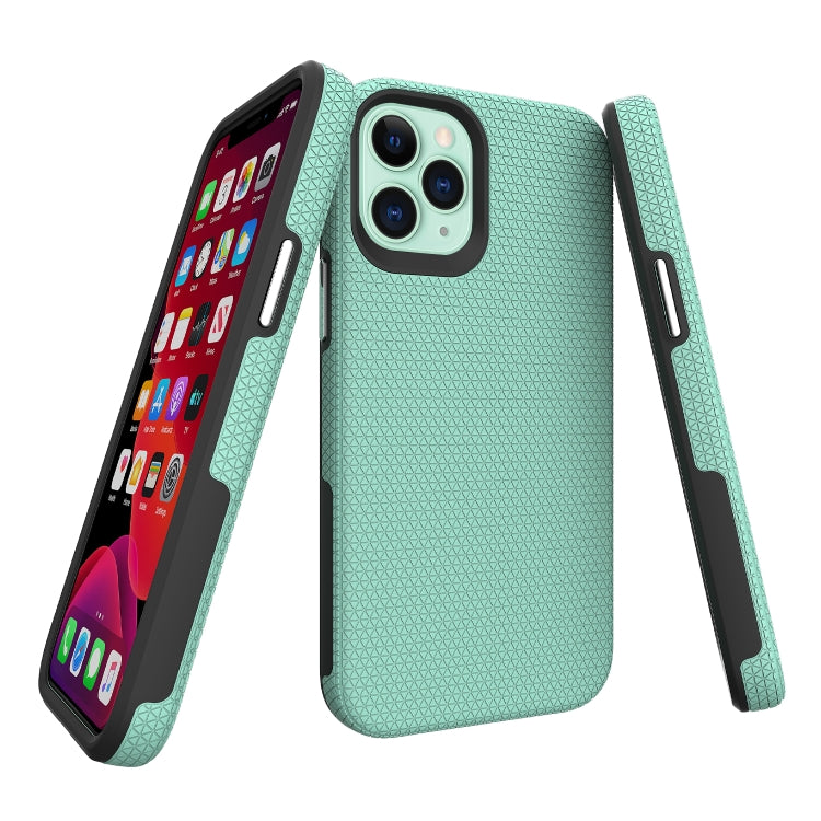 For iPhone 12 mini Triangle Armor Texture TPU + PC Case(Mint Green) by buy2fix