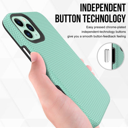 For iPhone 12 mini Triangle Armor Texture TPU + PC Case(Mint Green) by buy2fix