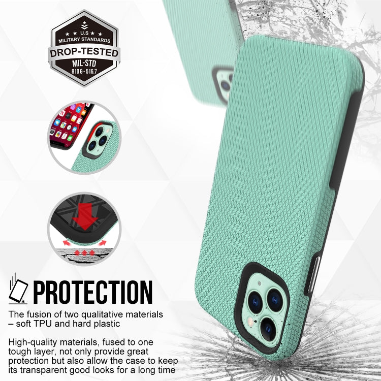 For iPhone 12 mini Triangle Armor Texture TPU + PC Case(Mint Green) by buy2fix