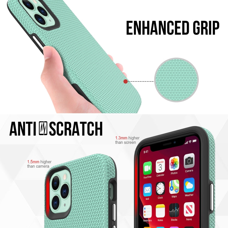 For iPhone 12 mini Triangle Armor Texture TPU + PC Case(Mint Green) by buy2fix