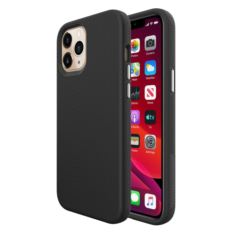 For iPhone 12 Pro Max Triangle Armor Texture TPU + PC Case(Black) by buy2fix