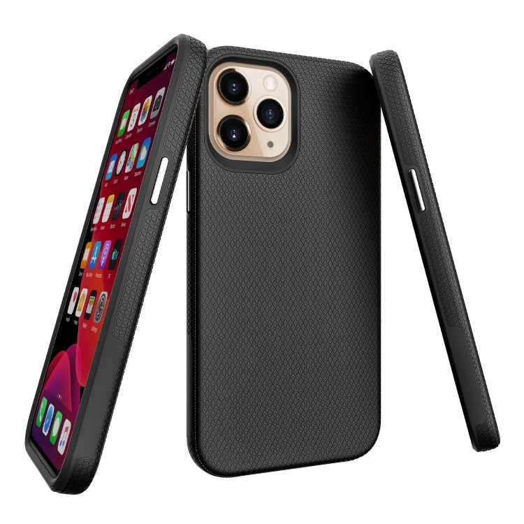 For iPhone 12 Pro Max Triangle Armor Texture TPU + PC Case(Black) by buy2fix