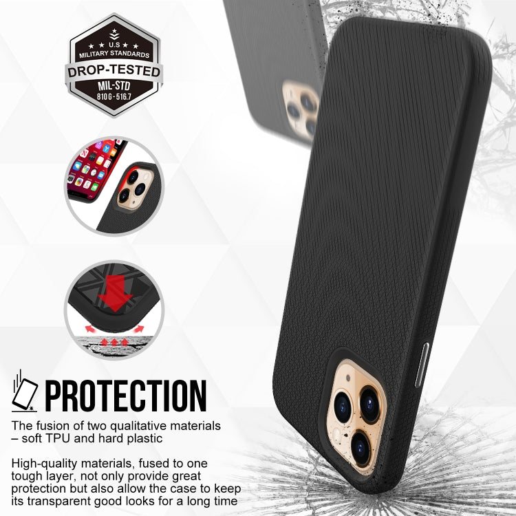 For iPhone 12 Pro Max Triangle Armor Texture TPU + PC Case(Black) by buy2fix