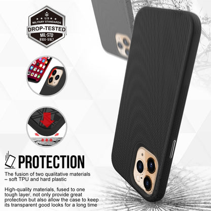 For iPhone 12 Pro Max Triangle Armor Texture TPU + PC Case(Black) by buy2fix