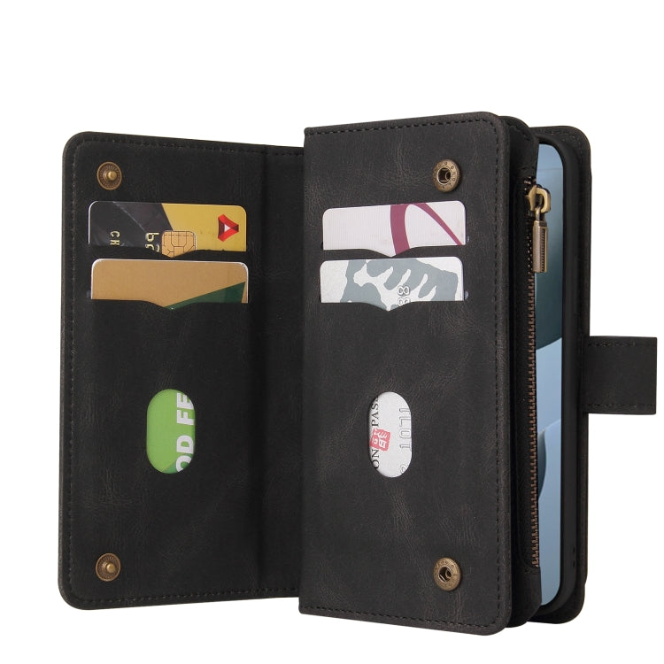 For Redmi K70 Skin Feel Multi Card Slots Zipper Wallet Leather Phone Case(Black) - K70 Cases by buy2fix | Online Shopping UK | buy2fix