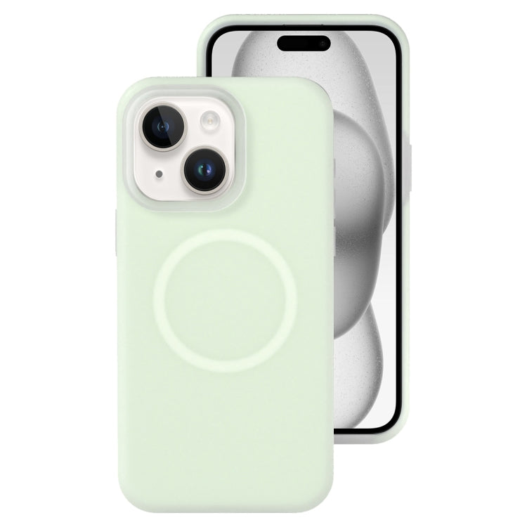 For iPhone 15 Plus Jelly Liquid Silicone MagSafe Magnetic Phone Case(Mint Mambo) by buy2fix