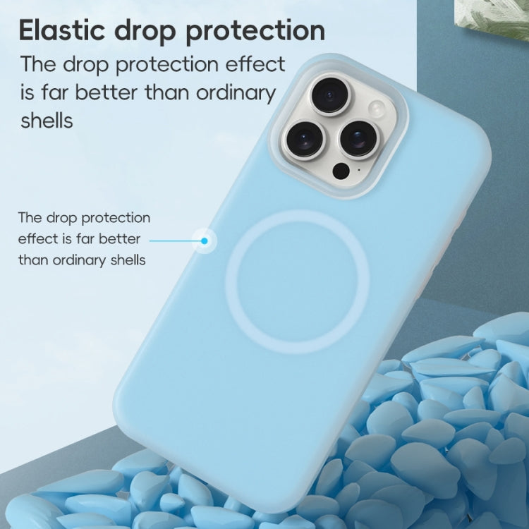 For iPhone 16 Plus Jelly Liquid Silicone MagSafe Magnetic Phone Case(Blue) - iPhone 16 Plus Cases by buy2fix | Online Shopping UK | buy2fix