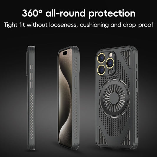 For iPhone 13 Pro Max Hollow Cooling MagSafe Shockproof Phone Case(Yellow) by buy2fix