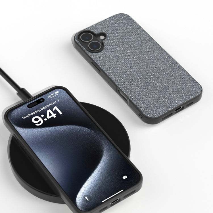 For iPhone 16 Diamond Black Frame Phone Case(Jewel Black) by buy2fix