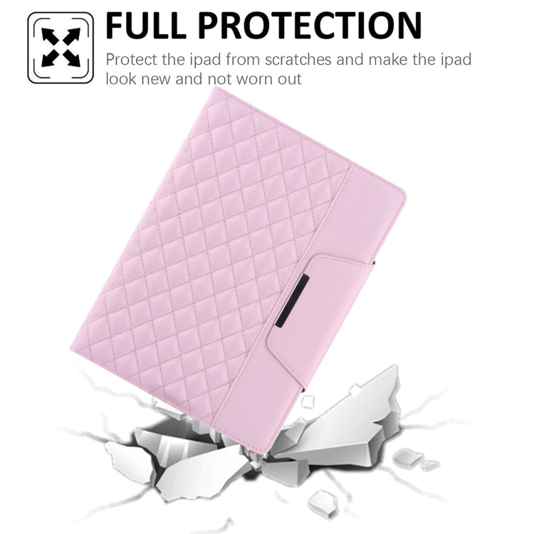 For iPad Pro 11 2025 / 2024 Checkered Hardware Buckle Leather Smart Tablet Case(Pink) by buy2fix