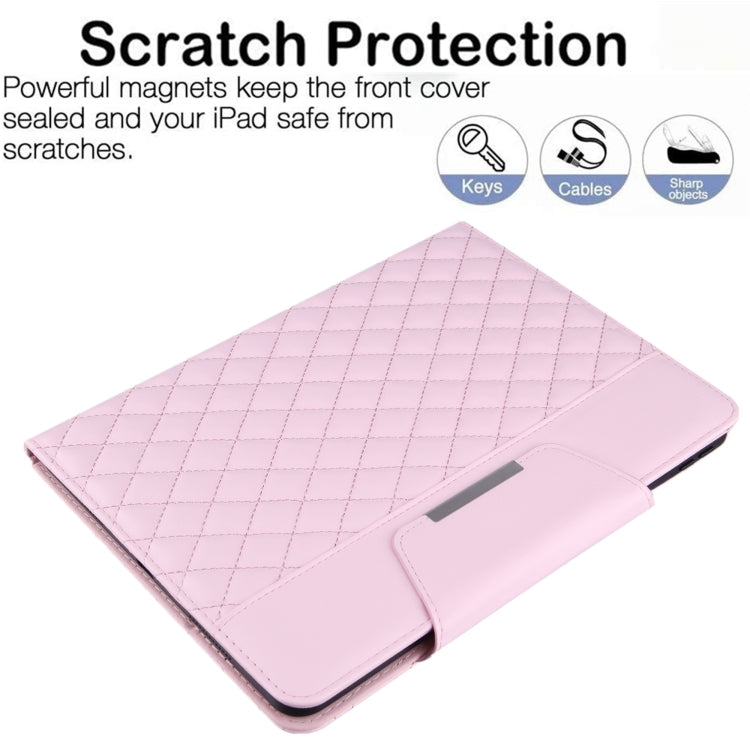For iPad Pro 11 2025 / 2024 Checkered Hardware Buckle Leather Smart Tablet Case(Pink) by buy2fix