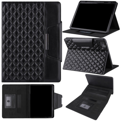 For iPad Pro 11 2025 / 2024 Checkered Hardware Buckle Leather Smart Tablet Case(Black) by buy2fix