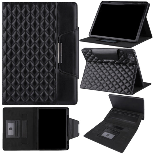 For iPad Pro 11 2025 / 2024 Checkered Hardware Buckle Leather Smart Tablet Case(Black) by buy2fix
