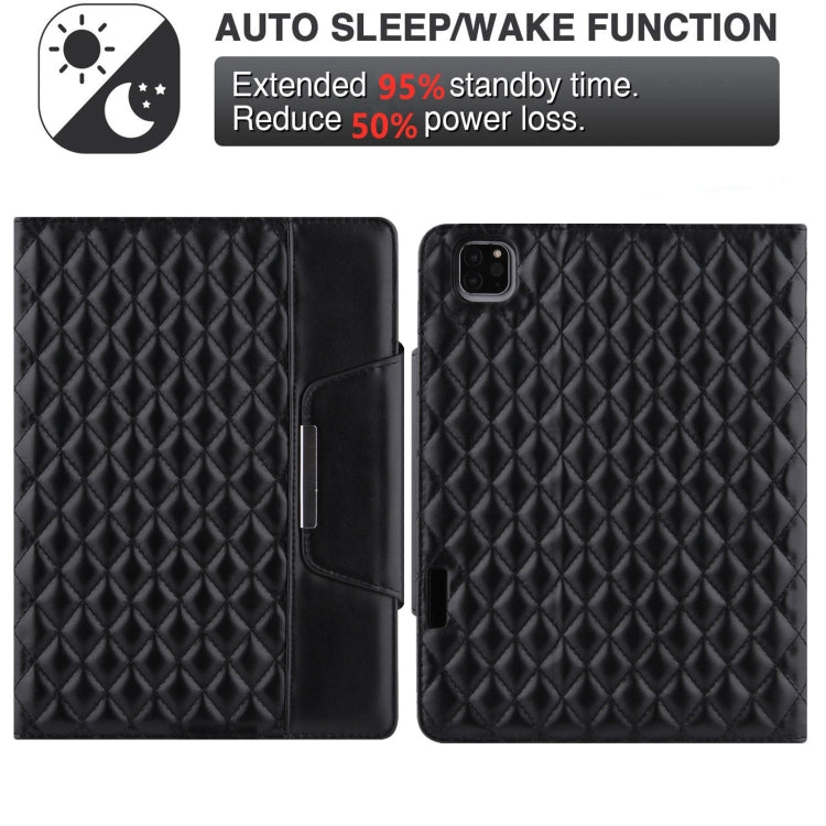 For iPad Pro 11 2025 / 2024 Checkered Hardware Buckle Leather Smart Tablet Case(Black) by buy2fix