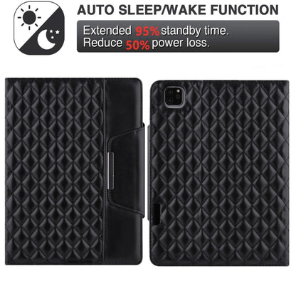 For iPad Pro 11 2025 / 2024 Checkered Hardware Buckle Leather Smart Tablet Case(Black) by buy2fix