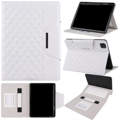 For iPad Pro 11 2025 / 2024 Checkered Hardware Buckle Leather Smart Tablet Case(White) by buy2fix