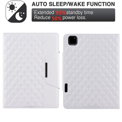 For iPad Pro 11 2025 / 2024 Checkered Hardware Buckle Leather Smart Tablet Case(White) by buy2fix