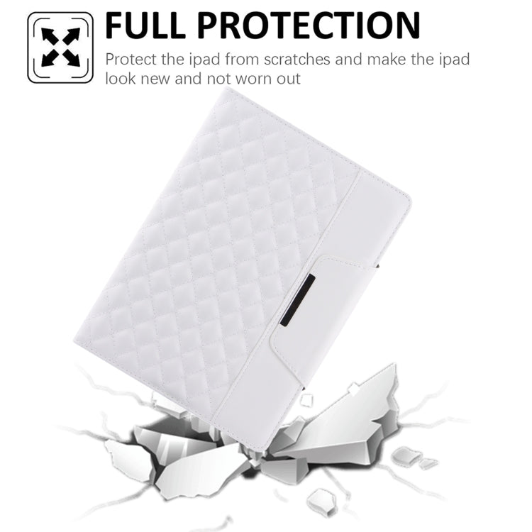 For iPad Pro 11 2025 / 2024 Checkered Hardware Buckle Leather Smart Tablet Case(White) by buy2fix