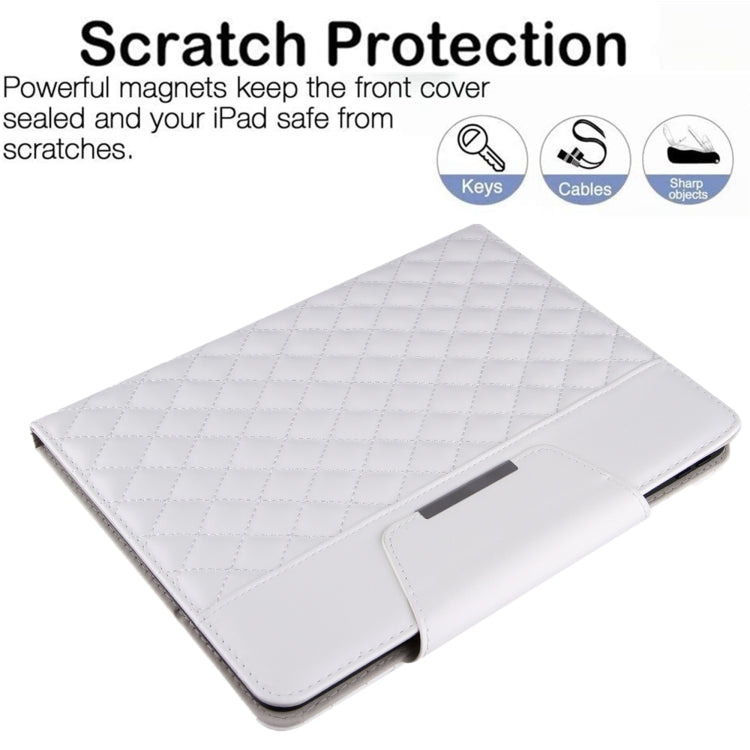 For iPad Pro 11 2025 / 2024 Checkered Hardware Buckle Leather Smart Tablet Case(White) by buy2fix