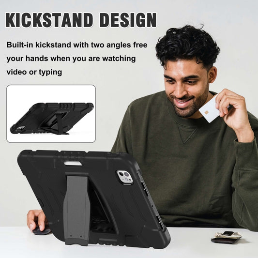 For iPad Pro 11 2025 / 2024 3-Layer Silicone Hybrid PC Tablet Case(Black) by buy2fix