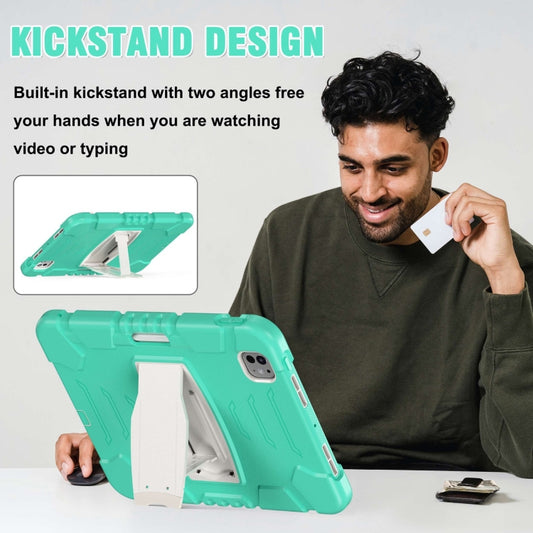 For iPad Pro 11 2025 / 2024 3-Layer Silicone Hybrid PC Tablet Case(Mint Green) by buy2fix