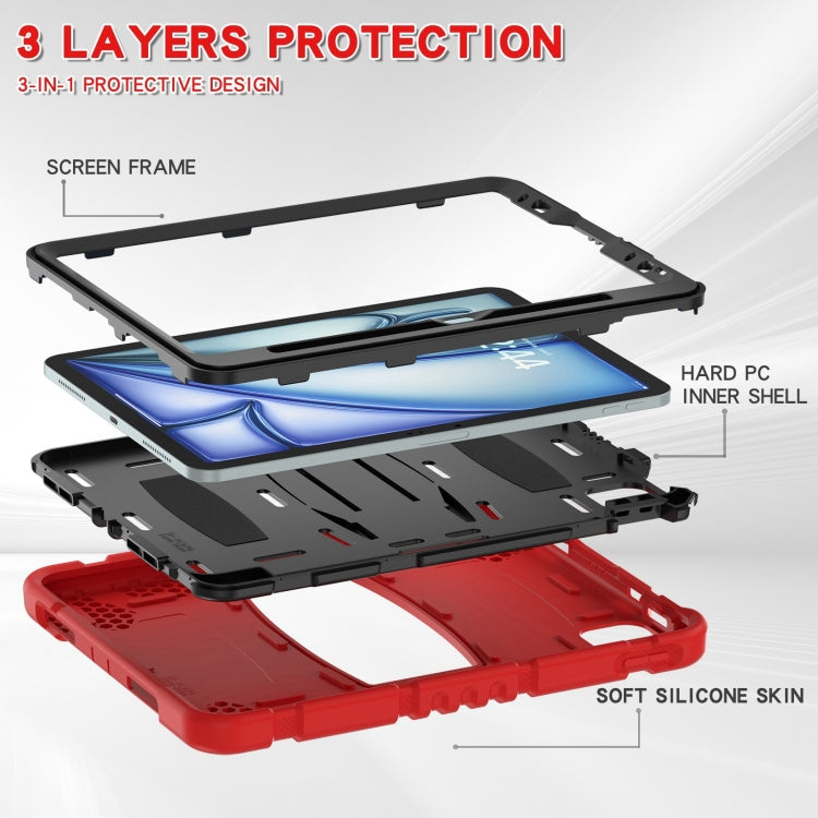 For iPad Air 11 2024 3-Layer Silicone Hybrid PC Tablet Case(Red Black) - iPad Air 11 2024 Cases by buy2fix | Online Shopping UK | buy2fix