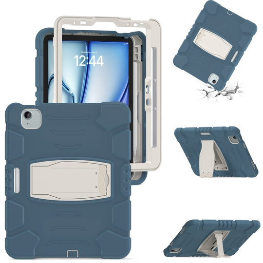 For iPad Air 11 2026 / 2025 / 2024 3-Layer Silicone Hybrid PC Tablet Case(Cornflower Blue)