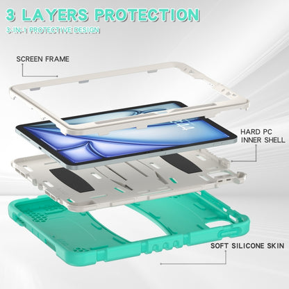 For iPad Air 11 2024 3-Layer Silicone Hybrid PC Tablet Case(Mint Green) - iPad Air 11 2024 Cases by buy2fix | Online Shopping UK | buy2fix