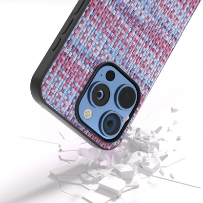 For iPhone 16 Pro Max Black Frame Color Lattice Texture PU Phone Case(Purple) - iPhone 16 Pro Max Cases by buy2fix | Online Shopping UK | buy2fix