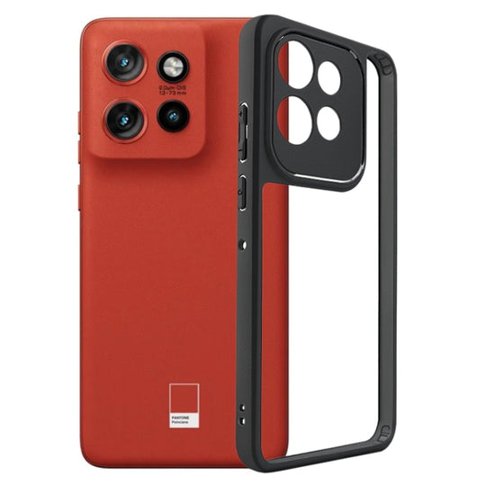 For Motorola Edge 50 Neo Frosted TPU + Transparent PC Phone Case(Transparent)