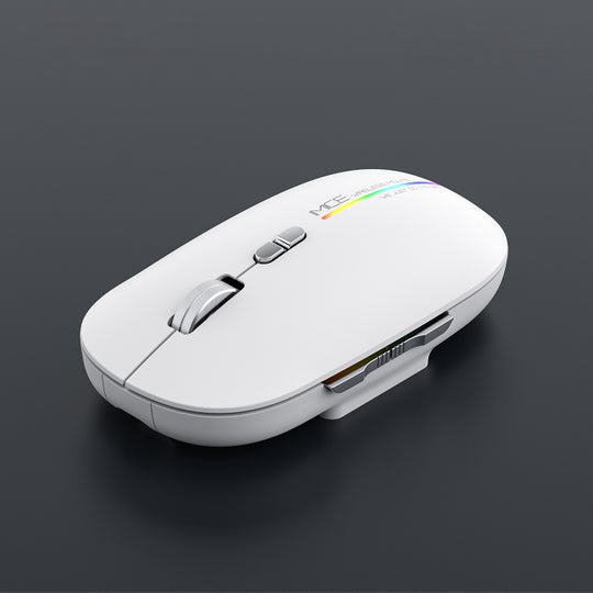 iMICE G901 Bluetooth Dual Mode 7-Button Silent Wireless Gaming Mouse(White)