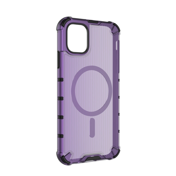 For iPhone 15 Grating Airbag Shockproof MagSafe Frosted Phone Case(Purple) - iPhone 15 Cases by buy2fix | Online Shopping UK | buy2fix