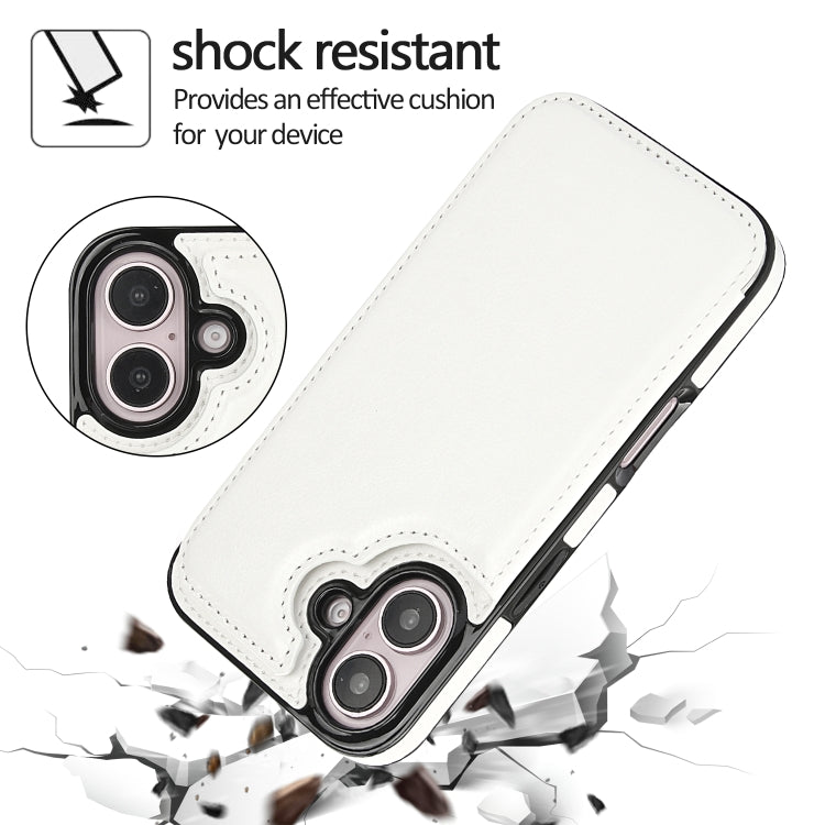 For iPhone 16 Plus Double Buckle Crazy Horse Texture PU Phone Case(Pink) by buy2fix
