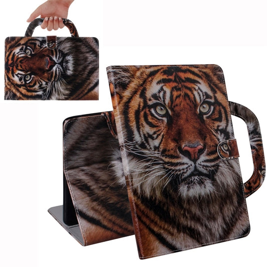 For Samsung Galaxy Tab S7 T870 (2020) 3D Colored Drawing Horizontal Flip Leather Case with Holder & Card Slot & Wallet & Handle(Siberian Tiger) by buy2fix