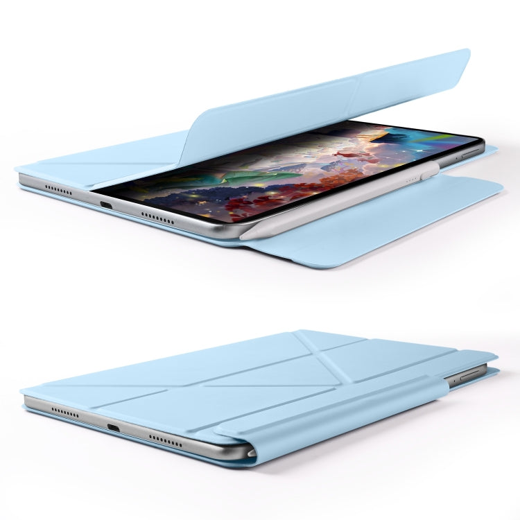 For Huawei MatePad Air 12 2024 Fixed Buckle Magnetic Deformation Leather Tablet Case(Ice Blue) - Huawei by buy2fix | Online Shopping UK | buy2fix