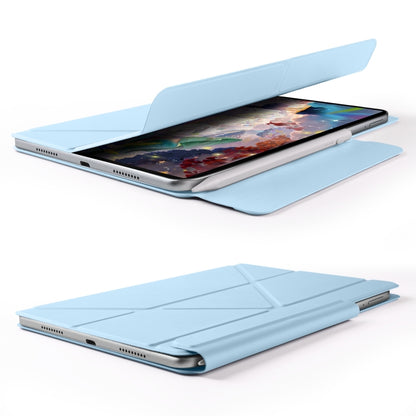 For Huawei MatePad Air 12 2024 Fixed Buckle Magnetic Deformation Leather Tablet Case(Ice Blue) - Huawei by buy2fix | Online Shopping UK | buy2fix