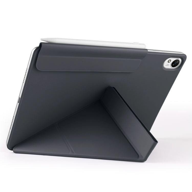 For Huawei MatePad Air 12 2024 Fixed Buckle Magnetic Deformation Leather Tablet Case(Black) - Huawei by buy2fix | Online Shopping UK | buy2fix