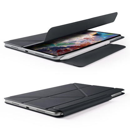 For Huawei MatePad Air 12 2024 Fixed Buckle Magnetic Deformation Leather Tablet Case(Black) - Huawei by buy2fix | Online Shopping UK | buy2fix