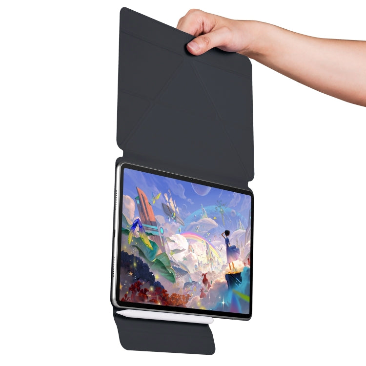 For Huawei MatePad Air 12 2024 Fixed Buckle Magnetic Deformation Leather Tablet Case(Black) - Huawei by buy2fix | Online Shopping UK | buy2fix