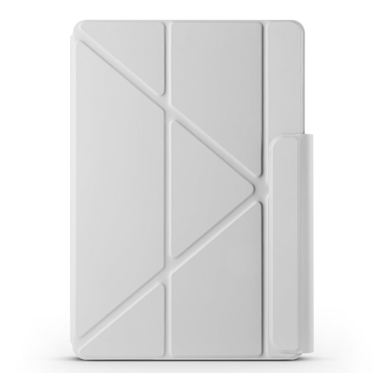 For Huawei MatePad Air 12 2024 Fixed Buckle Magnetic Deformation Leather Tablet Case(Grey) - Huawei by buy2fix | Online Shopping UK | buy2fix