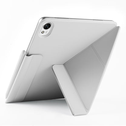 For Huawei MatePad Air 12 2024 Fixed Buckle Magnetic Deformation Leather Tablet Case(Grey) - Huawei by buy2fix | Online Shopping UK | buy2fix