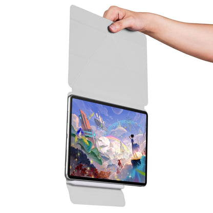 For Huawei MatePad Air 12 2024 Fixed Buckle Magnetic Deformation Leather Tablet Case(Grey) - Huawei by buy2fix | Online Shopping UK | buy2fix