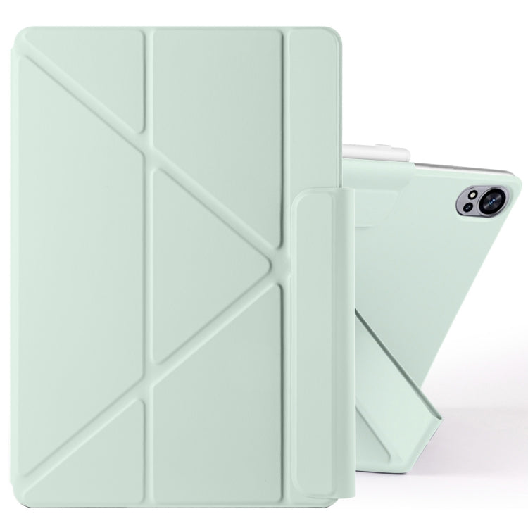 For Huawei MatePad Air 12 2024 Fixed Buckle Magnetic Deformation Leather Tablet Case(Baby Green) - Huawei by buy2fix | Online Shopping UK | buy2fix