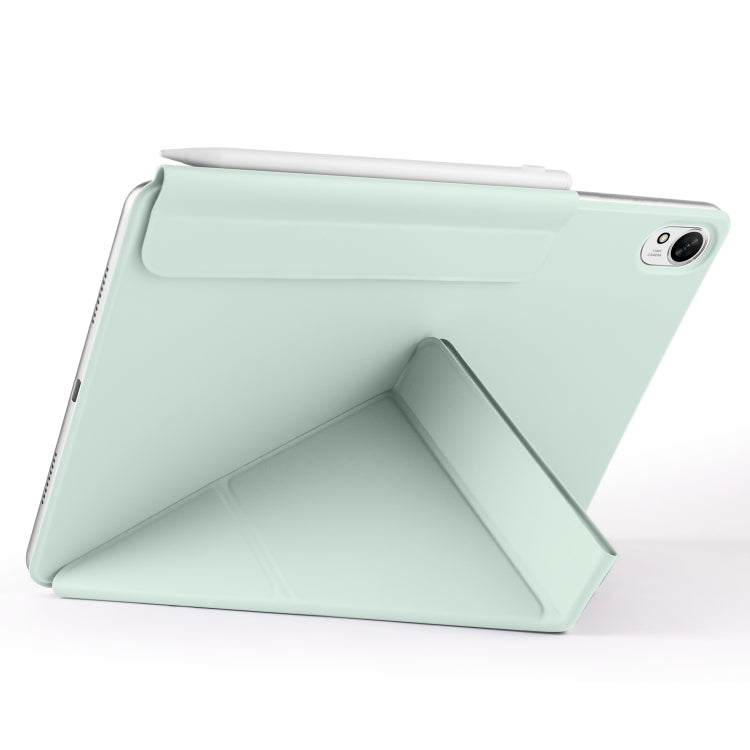 For Huawei MatePad Air 12 2024 Fixed Buckle Magnetic Deformation Leather Tablet Case(Baby Green) - Huawei by buy2fix | Online Shopping UK | buy2fix