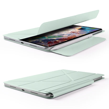 For Huawei MatePad Air 12 2024 Fixed Buckle Magnetic Deformation Leather Tablet Case(Baby Green) - Huawei by buy2fix | Online Shopping UK | buy2fix