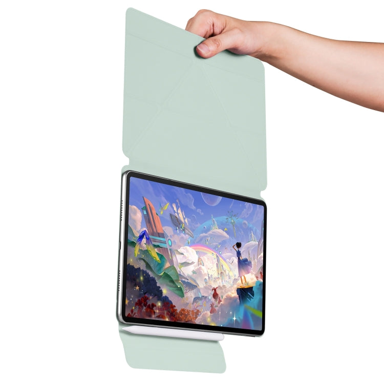 For Huawei MatePad Air 12 2024 Fixed Buckle Magnetic Deformation Leather Tablet Case(Baby Green) - Huawei by buy2fix | Online Shopping UK | buy2fix