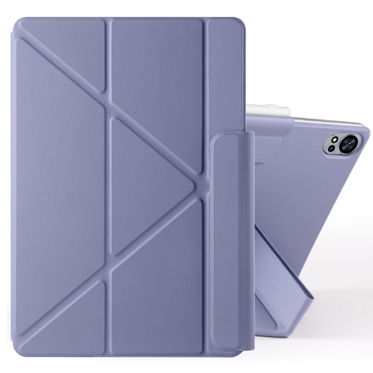 For Huawei MatePad Air 12 2024 Fixed Buckle Magnetic Deformation Leather Tablet Case(Lavender Purple) - Huawei by buy2fix | Online Shopping UK | buy2fix